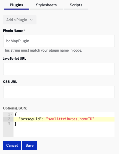 paramètres du plugin