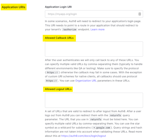 URL de rappel autorisées