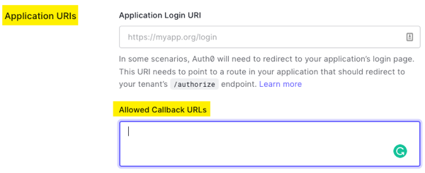 URL de rappel autorisées