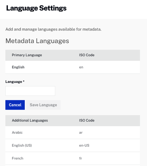 langages de métadonnées