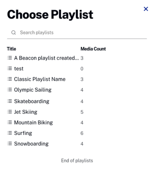 choisir une playlist