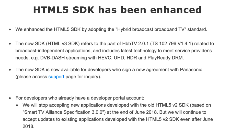 Exigences relatives au HTML5