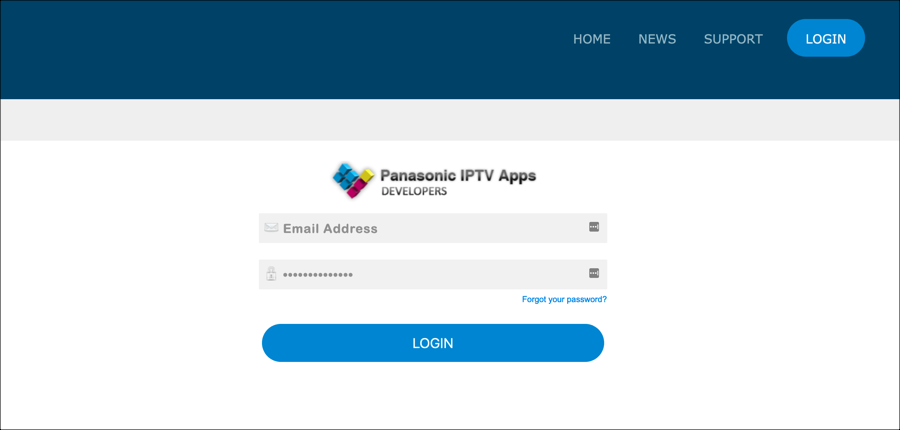 Identifiant développeur Panasonic